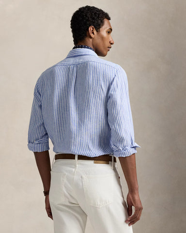 Camisa POLO Ralph Lauren Manga Larga En Lino Custom Fit