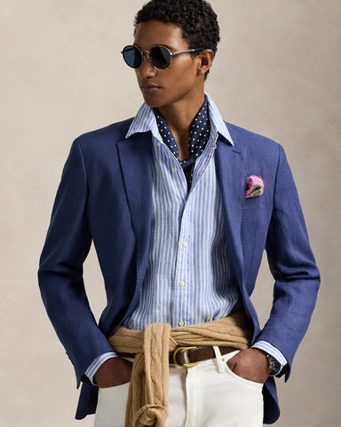 Camisa POLO Ralph Lauren Manga Larga En Lino Custom Fit