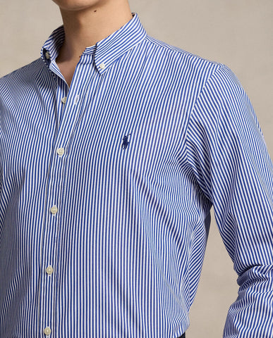 Camisa POLO Ralph Lauren Manga Larga Con Stretch Poplin De Rayas Custom Fit