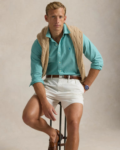 Camisa POLO Ralph Lauren Manga Larga Oxford Mineral Dye Custom Fit