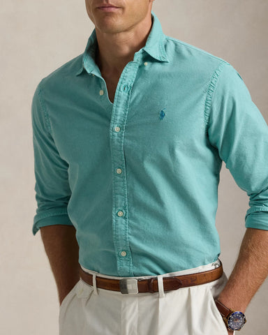 Camisa POLO Ralph Lauren Manga Larga Oxford Mineral Dye Custom Fit