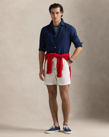 Camisa POLO Ralph Lauren Manga Larga En Lino Custom Fit