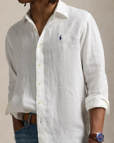 Camisa En Lino POLO Ralph Lauren Manga Larga Custom Fit