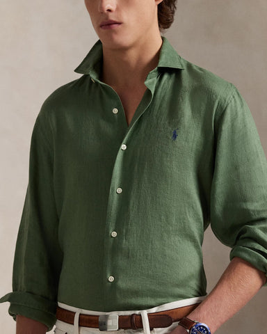 Camisa En Lino POLO Ralph Lauren Manga Larga Custom FiT