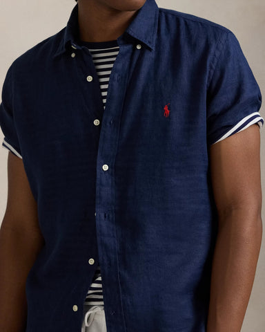 Camisa POLO Ralph Lauren Lino Mangas Cortas Custom Fit