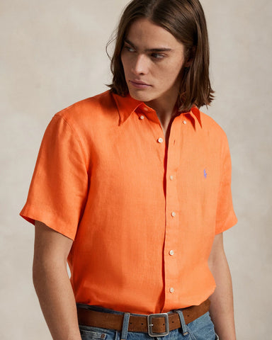 Camisa POLO Ralph Lauren Lino Mangas Cortas Custom Fit