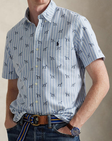 Camisa Oxford en Rayas POLO Ralph Lauren Dog Print Custom Fit