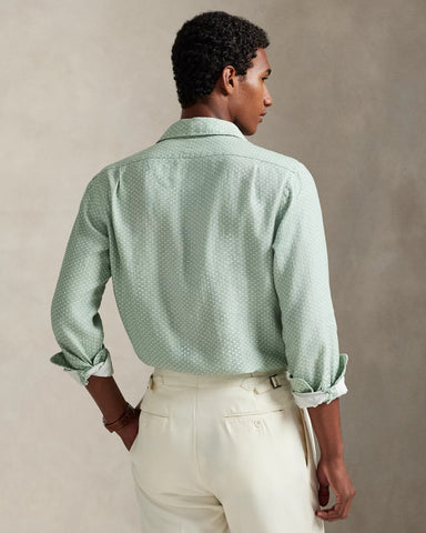 Camisa En Lino Equestrian-Print POLO Ralph Lauren Manga Larga Custom Fit