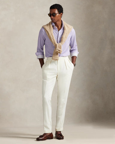 Camisa En Lino Horseshoe-Print POLO Ralph Lauren Manga Larga Custom Fit