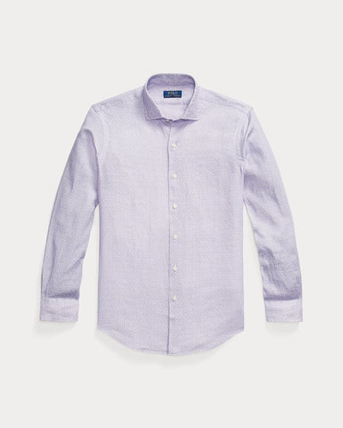 Camisa En Lino Horseshoe-Print POLO Ralph Lauren Manga Larga Custom Fit