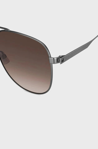 Gafas De Sol Boss Para Hombre En Acero Negro Mate Con Doble Puente