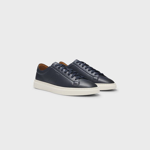 Tenis BOSS Low-top de piel con logo grabado y Plantilla Alcochada