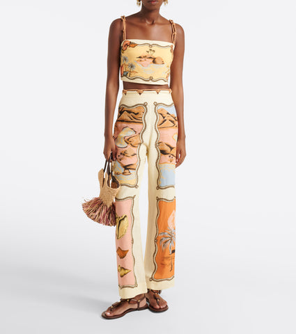 Set Farm Rio Souvenir en Lino Rio Crop top + Pantalón