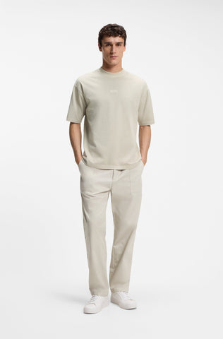 T-shirt BOSS Te_Tile Relaxed Fit de Algodón – Beige Claro