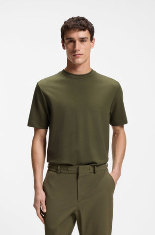 T-shirt BOSS P-Tigerman 120 de Lyocell y Algodón – Verde Oliva