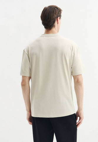 T-shirt BOSS TS_Network GRX Relaxed Fit de Algodón con Gráfico – Beige