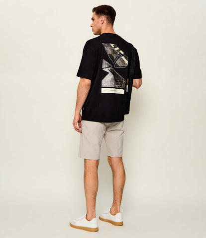 T-shirt BOSS Te_Frame Relaxed Fit de Algodón con Gráfico – Negro