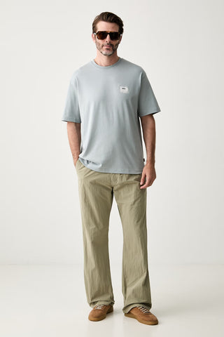 T-shirt BOSS Te_Frame Relaxed Fit de Algodón con Gráfico – Gris