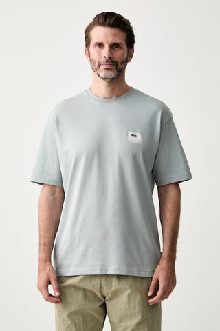 T-shirt BOSS Te_Frame Relaxed Fit de Algodón con Gráfico – Gris