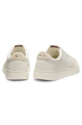 Tenis BOSS Kieran Tenn de Piel con Detalles de Gamuza – Blanco