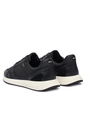 Tenis BOSS Titanium Runn de Piel y Malla – Negro
