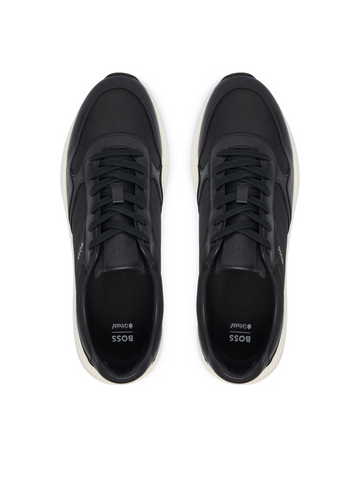 Tenis BOSS Titanium Runn de Piel y Malla – Negro