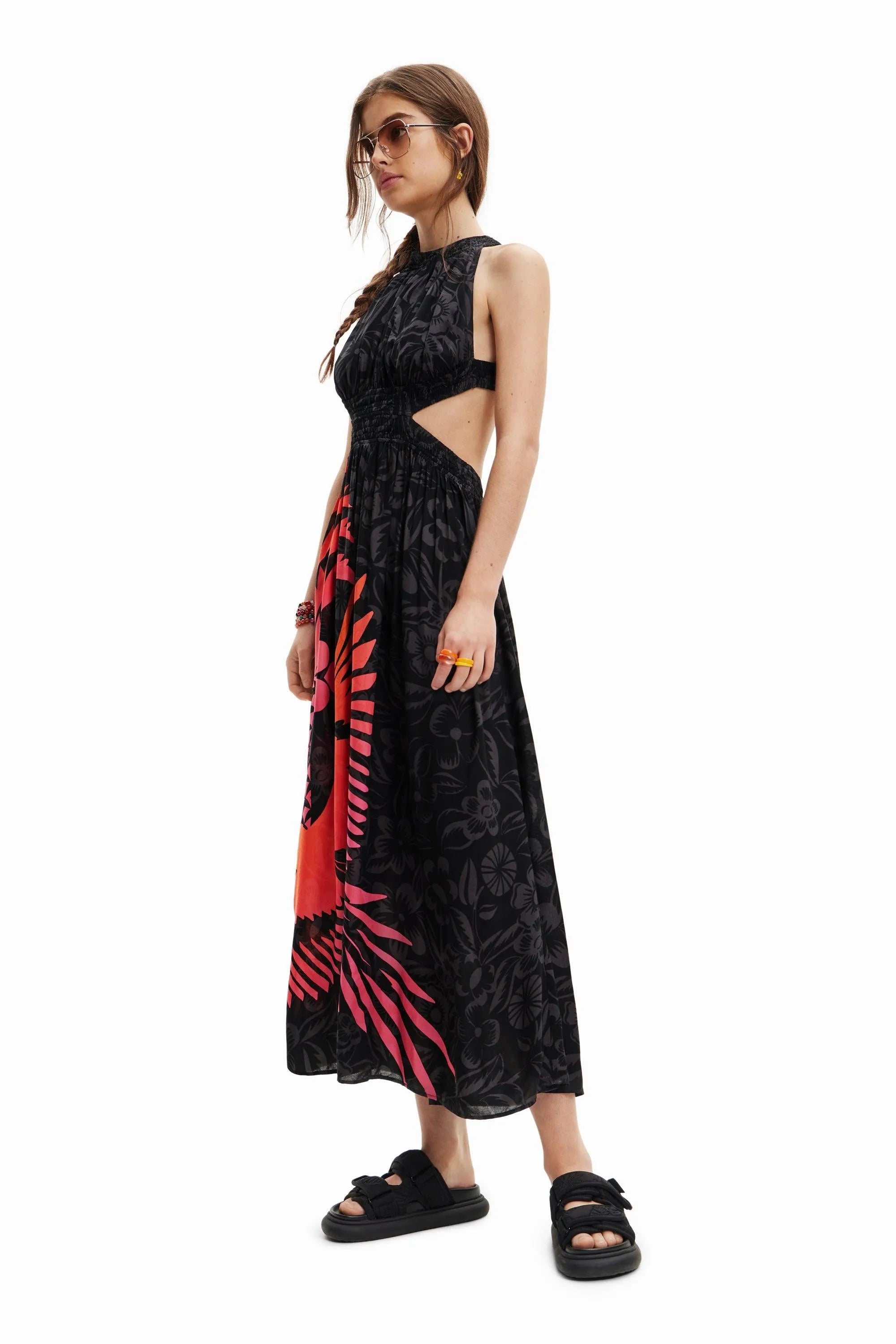Vestido Midi Desigual Tropical - tiendadicons.com