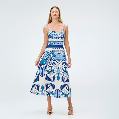 Vestido Simona Corset Print Maxi en Poliéster
