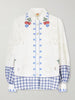 Camisa Farm Rio Camisa Bordada Blanca con Detalles Artesanales