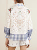Camisa Farm Rio Camisa Bordada Blanca con Detalles Artesanales