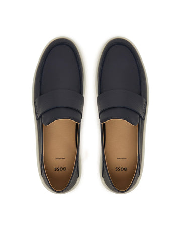 Mocasines BOSS de cuero - Azul marino